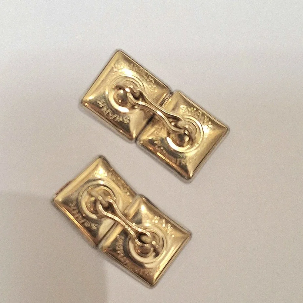Swank 140 Platinum Front Mother Of Pearl Square Cufflinks Vintage Luxury